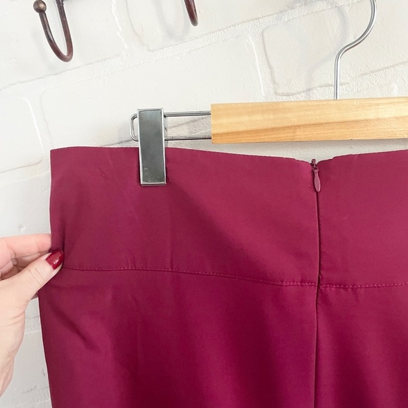 Stunning Maxi Skirt Burgundy Dark red Flowy Lightweight Pleated Belted Bow XXL - Picture 11 of 14